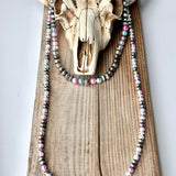 2 Layered Navajo Style Pearl Bead Necklace