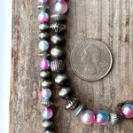2 Layered Navajo Style Pearl Bead Necklace