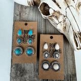 3 Pair Western Earring Set