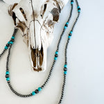 60″ Navajo Style Pearl and Bead Necklace