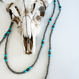 60″ Navajo Style Pearl and Bead Necklace