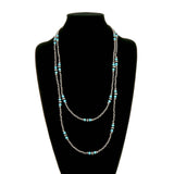 60″ Navajo Style Pearl and Bead Necklace