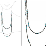 60″ Navajo Style Pearl and Bead Necklace