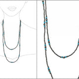 60″ Navajo Style Pearl and Bead Necklace