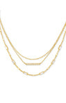 Addison Multi Strand Necklace in Gold