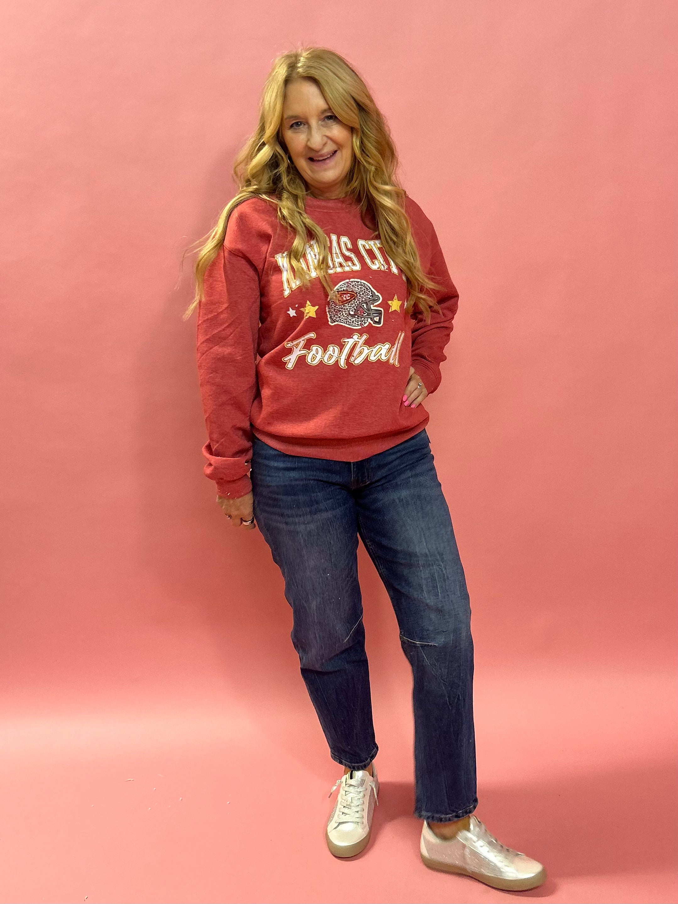 Vintage Red Vintage KC Football Sweatshirt in Red