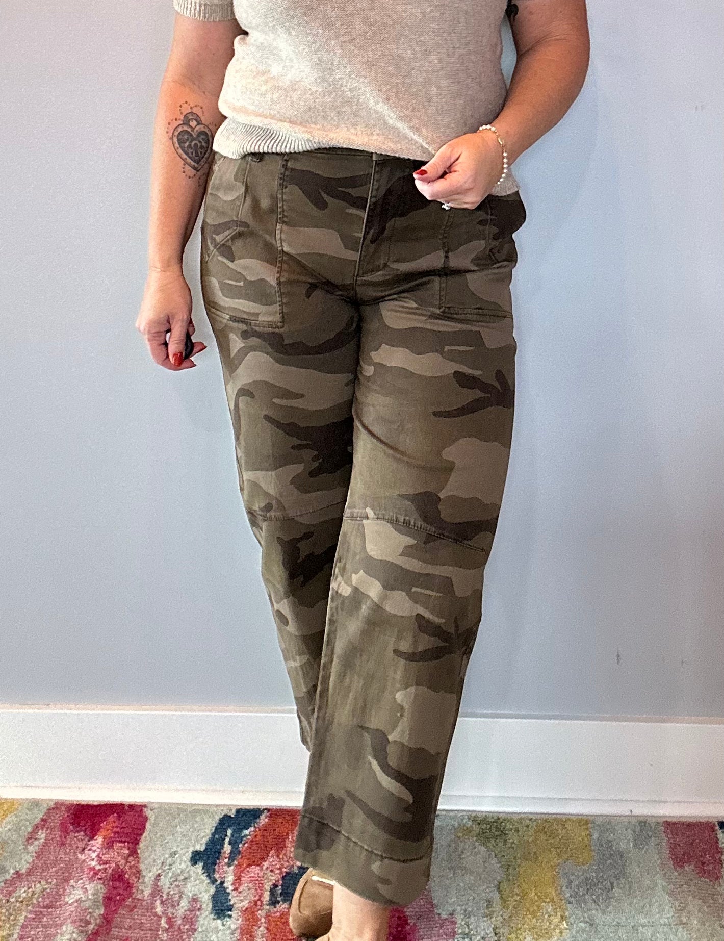 Ashton Wide Leg Barrel in Camo