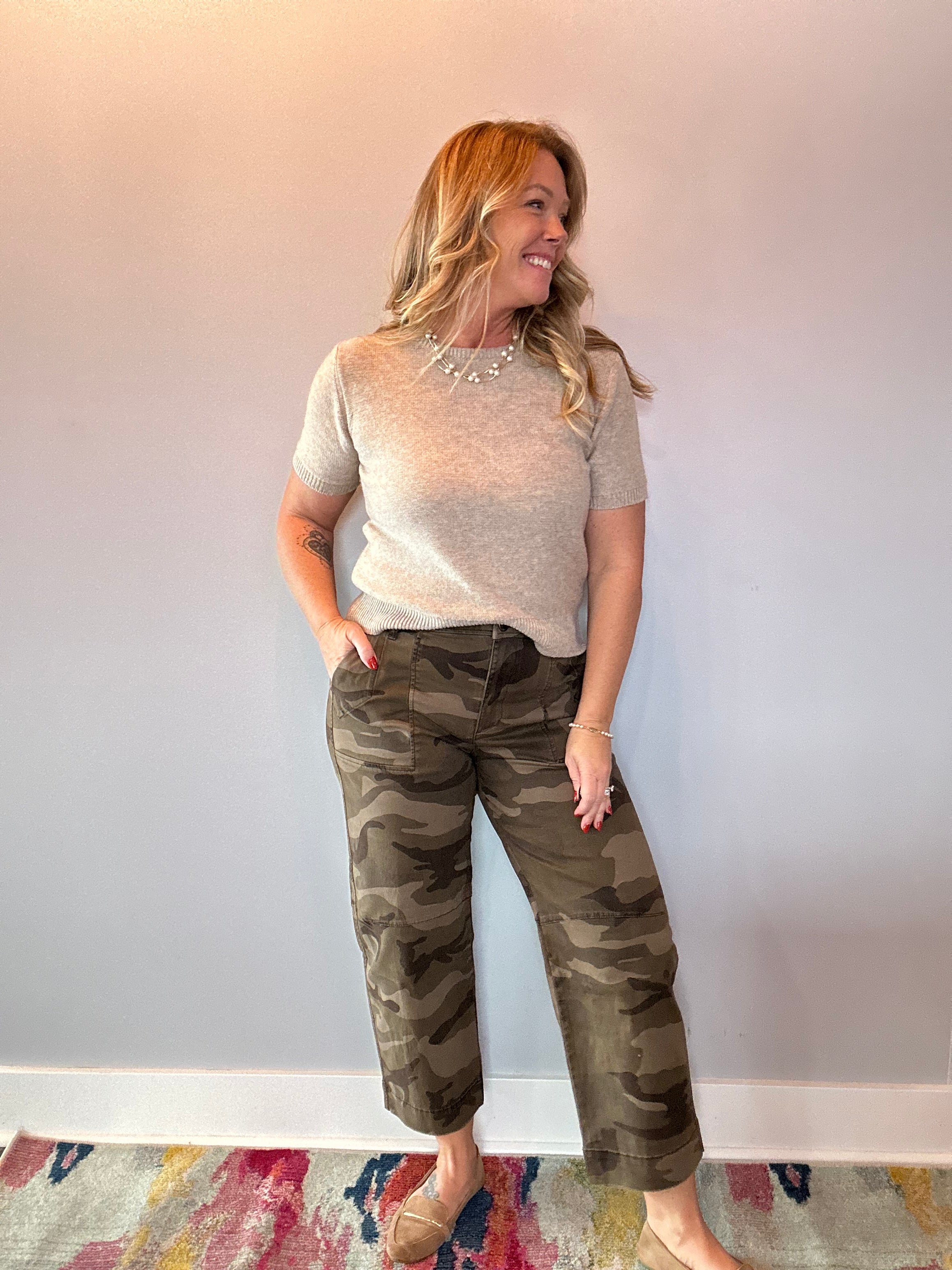 Ashton Wide Leg Barrel in Camo