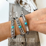 Aztec Boho Western Concho Stretch Bracelet