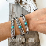 Aztec Boho Western Concho Stretch Bracelet