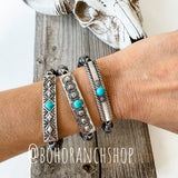 Aztec Boho Western Concho Stretch Bracelet
