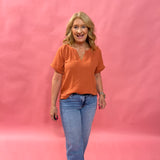 Breezy Days Cotton Gauze Top in Rust