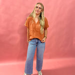 Breezy Days Cotton Gauze Top in Rust