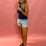 Classic Hi-Rise Denim Short in Faded Indingo