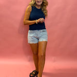 Classic Hi-Rise Denim Short in Faded Indingo