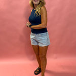 Classic Hi-Rise Denim Short in Faded Indingo