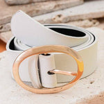 Classic Oval Buckle Leather Belt