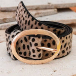 Classic Oval Buckle Leather Belt