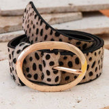 Classic Oval Buckle Leather Belt