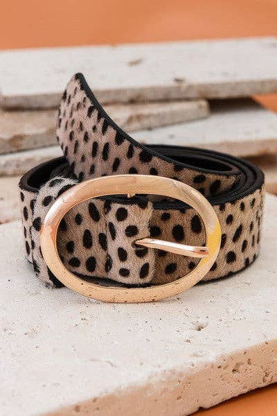 Classic Oval Buckle Leather Belt