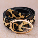 Classic Oval Buckle Leather Belt