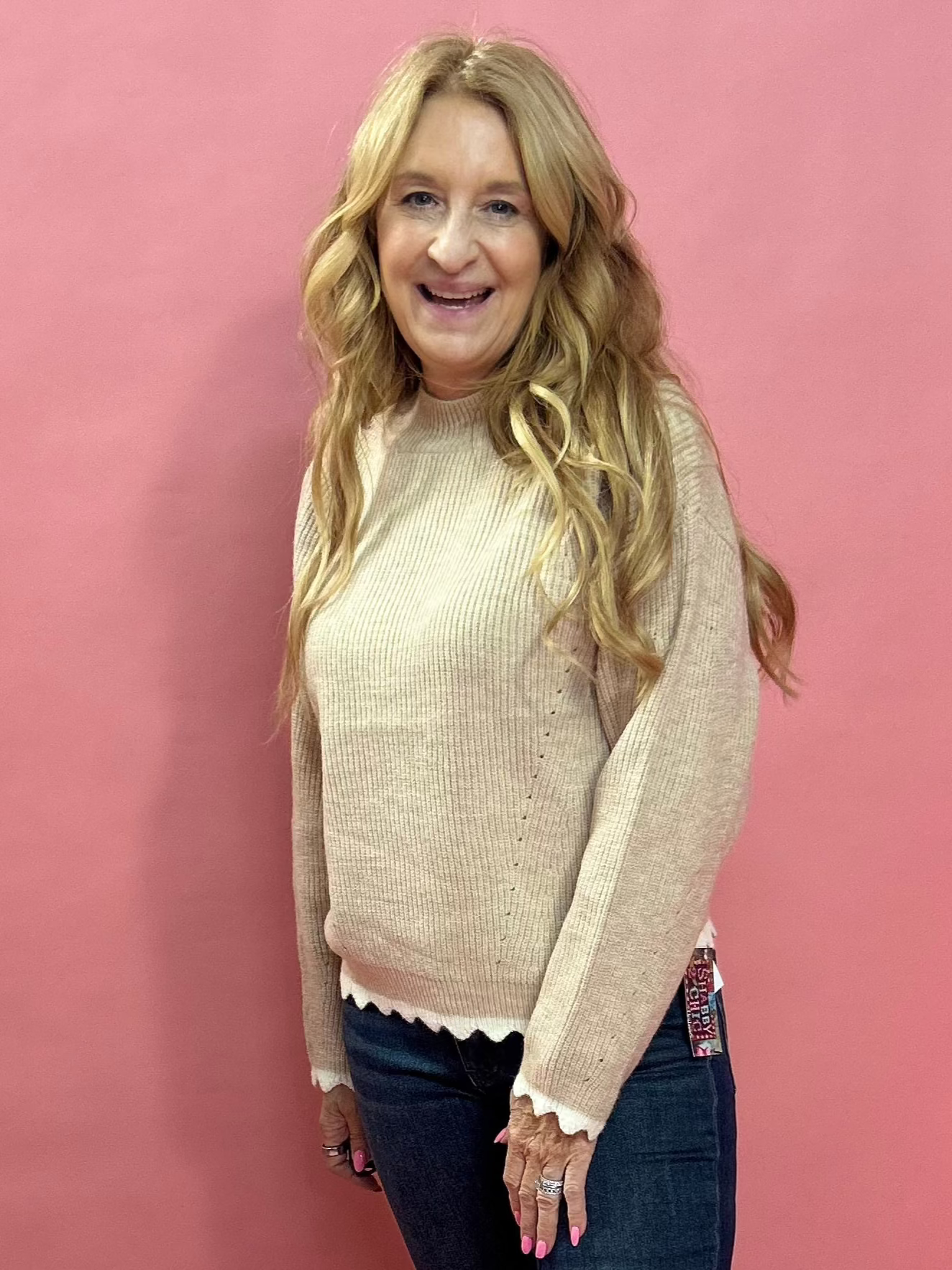 Clever One Knit Pullover Sweater in Taupe