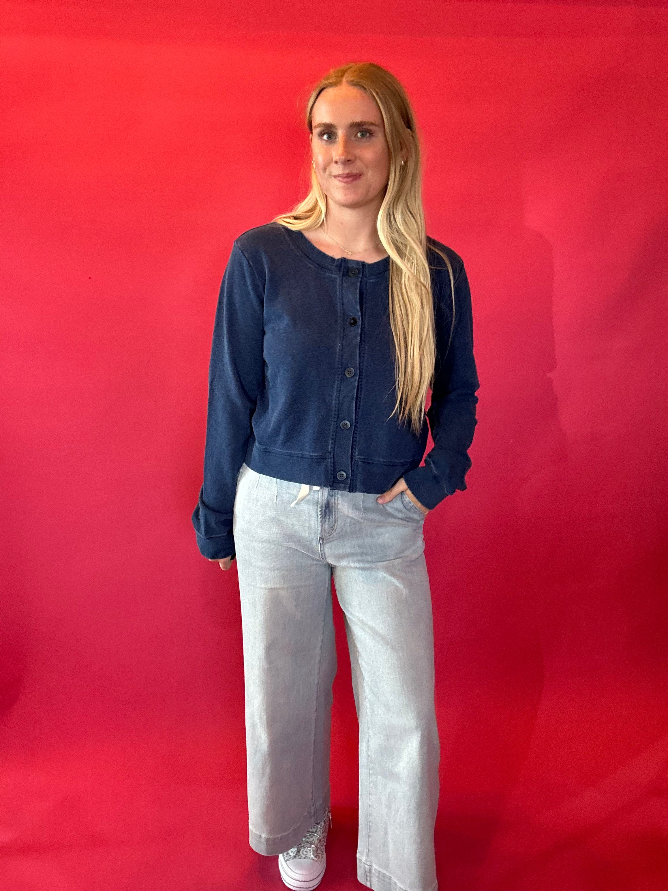 Daily Knit Denim Cardigan