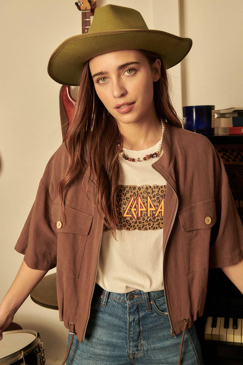 Def Leppard Leopard Print Oversized Graphic Tee