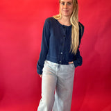 Easy Street Tie-Front Denim Pants