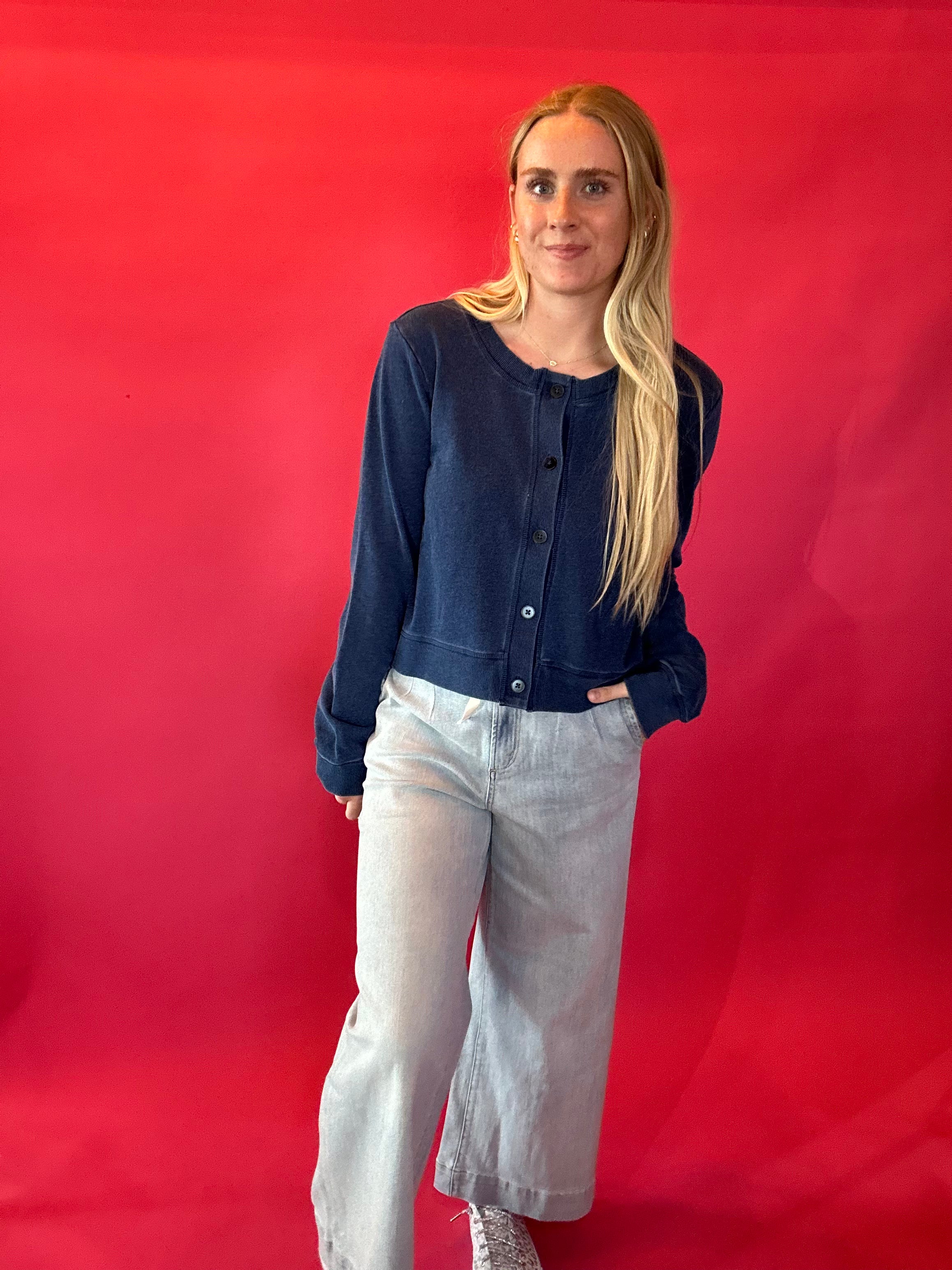 Easy Street Tie-Front Denim Pants