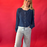 Easy Street Tie-Front Denim Pants