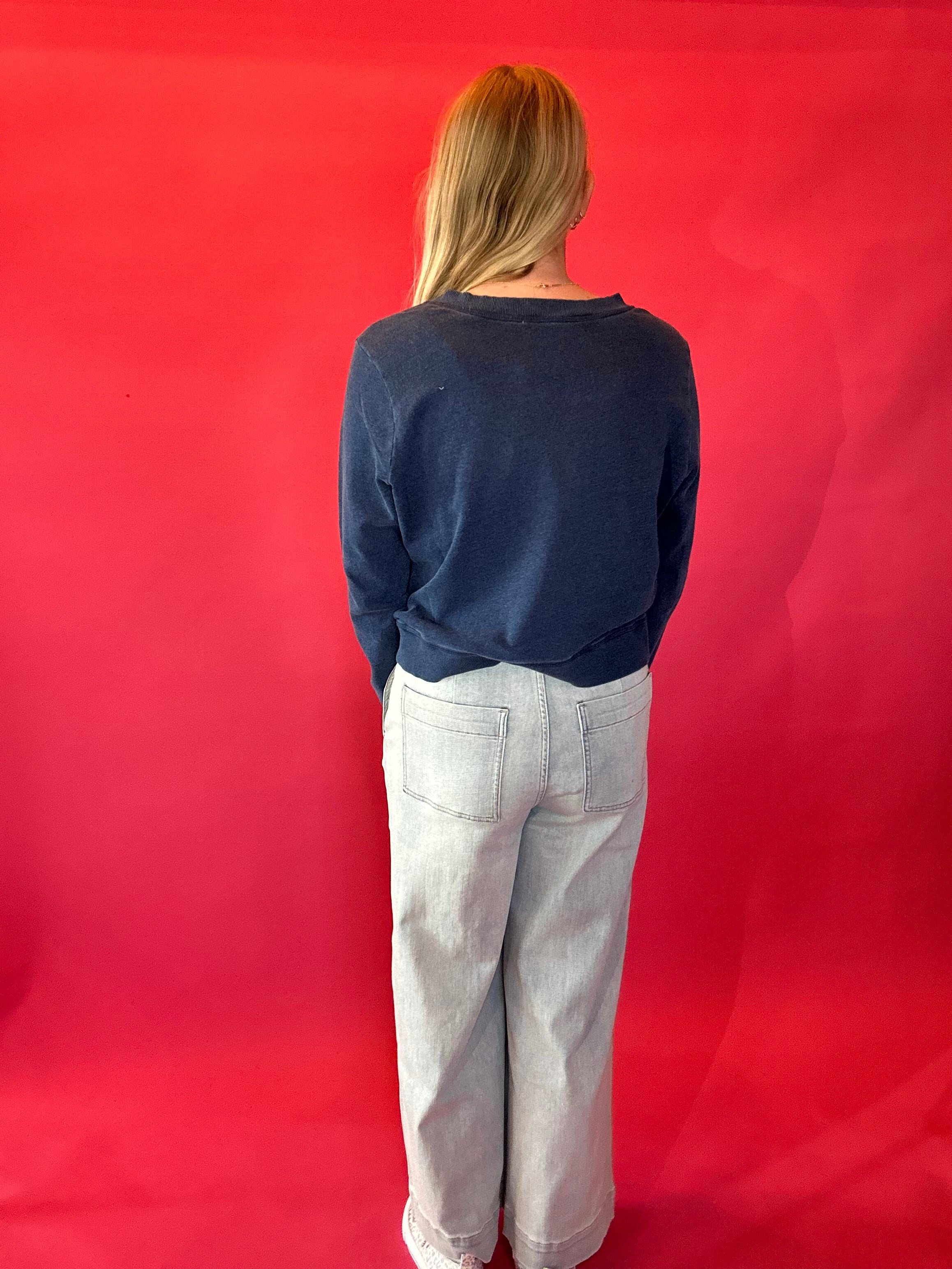Easy Street Tie-Front Denim Pants
