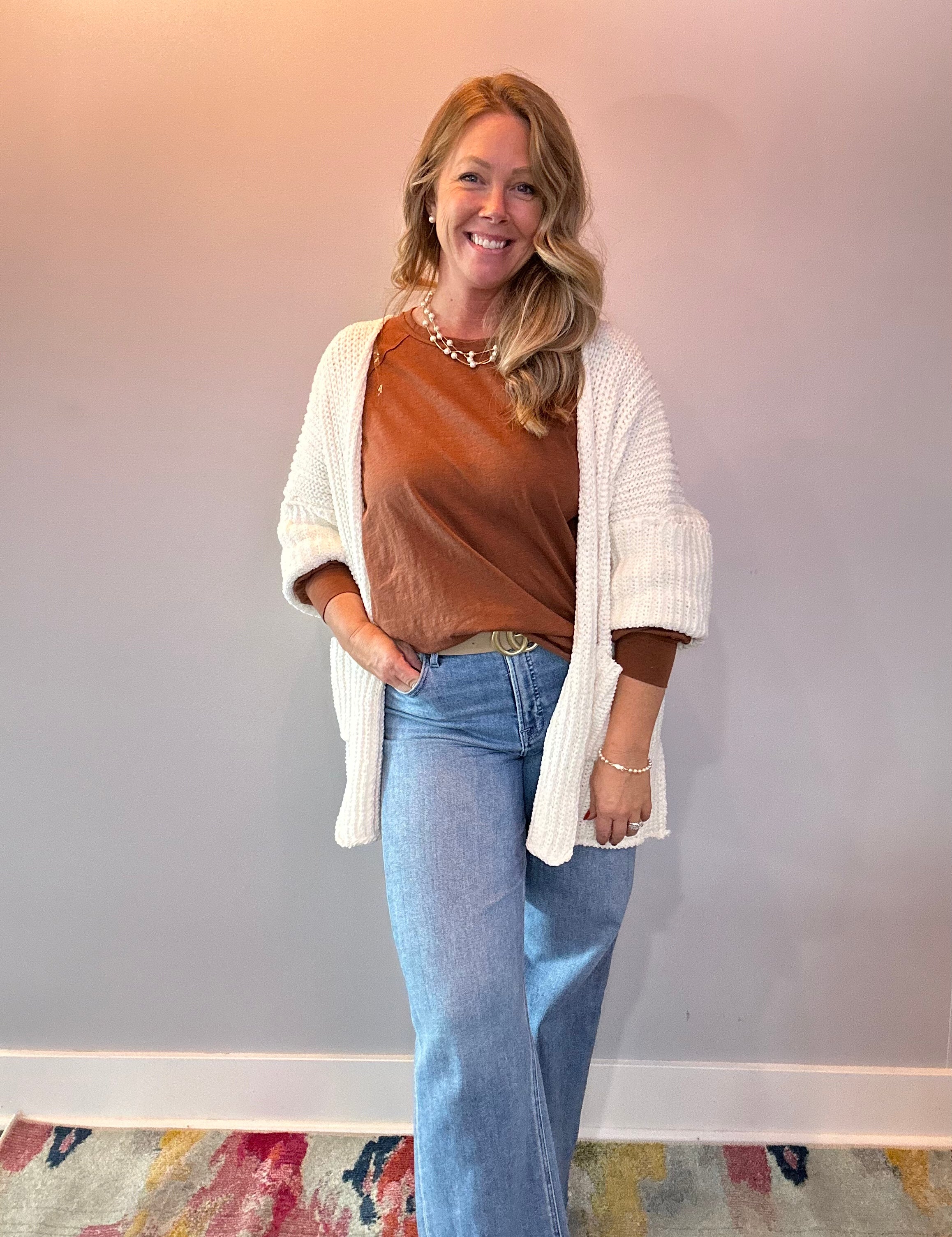 Edge-to-Edge Cozy Cardigan in Cream