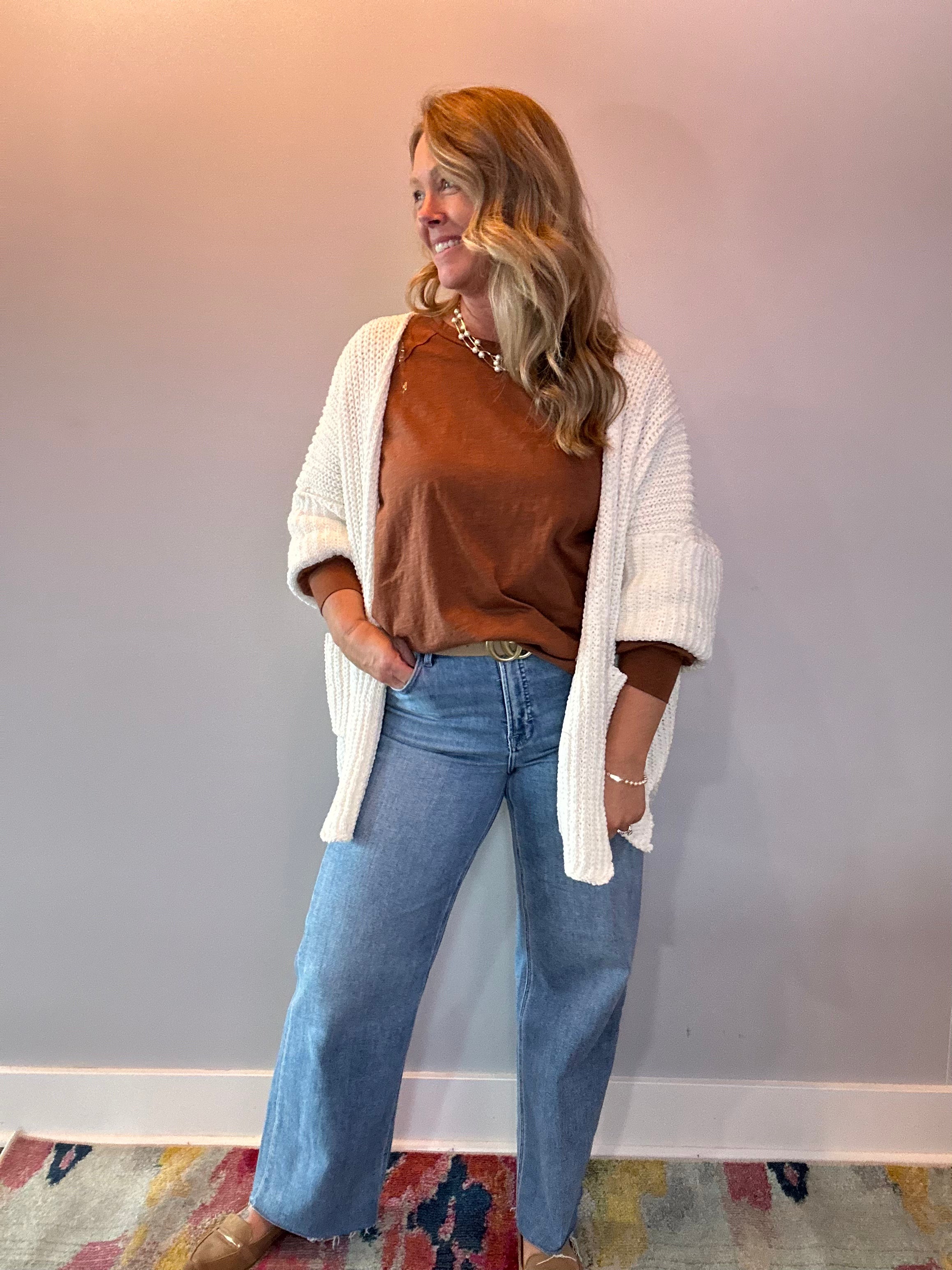 Edge-to-Edge Cozy Cardigan in Cream