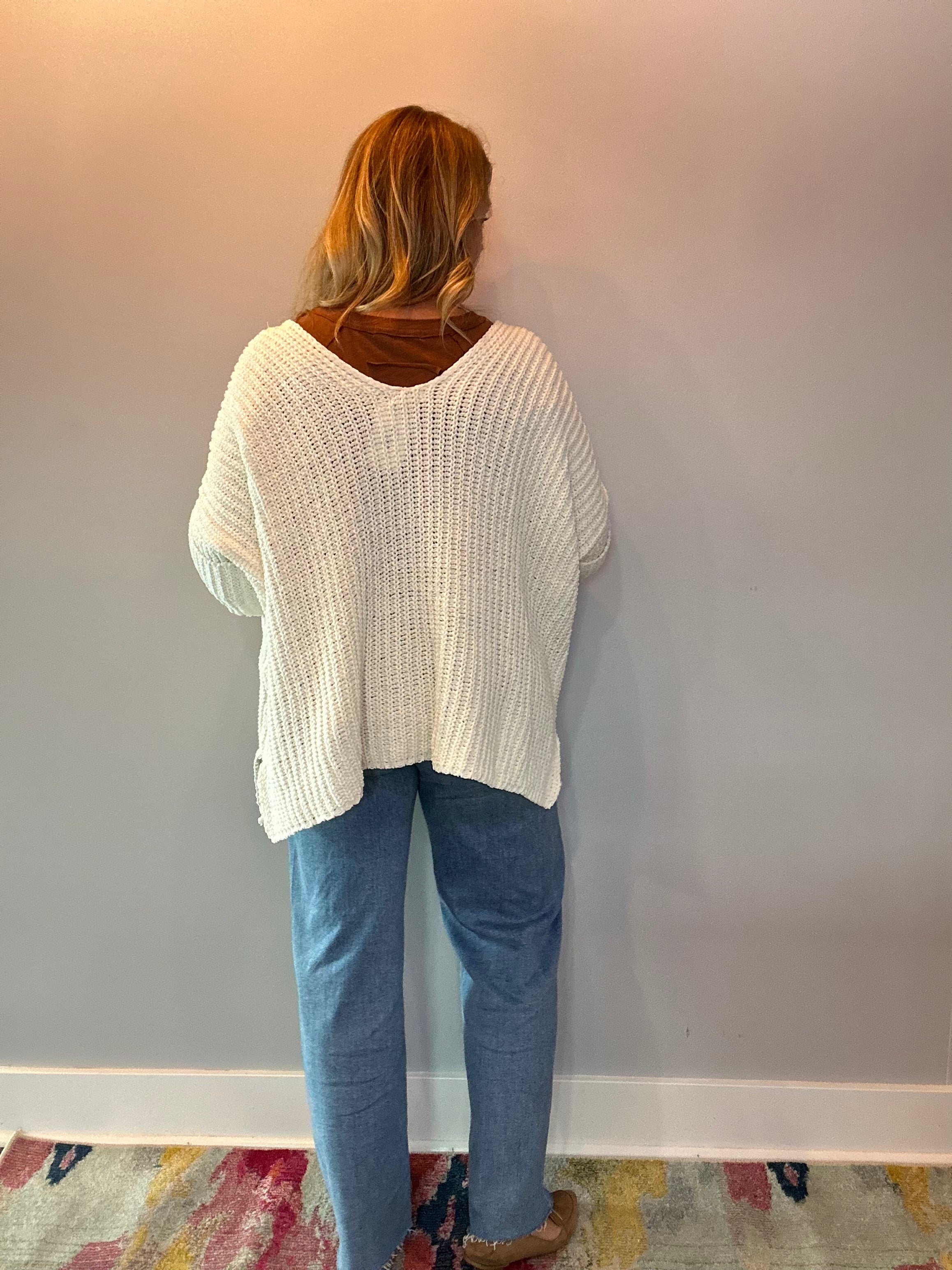 Edge-to-Edge Cozy Cardigan in Cream