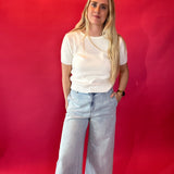 Effortless Days Knit Short Sleeve Sweater in White