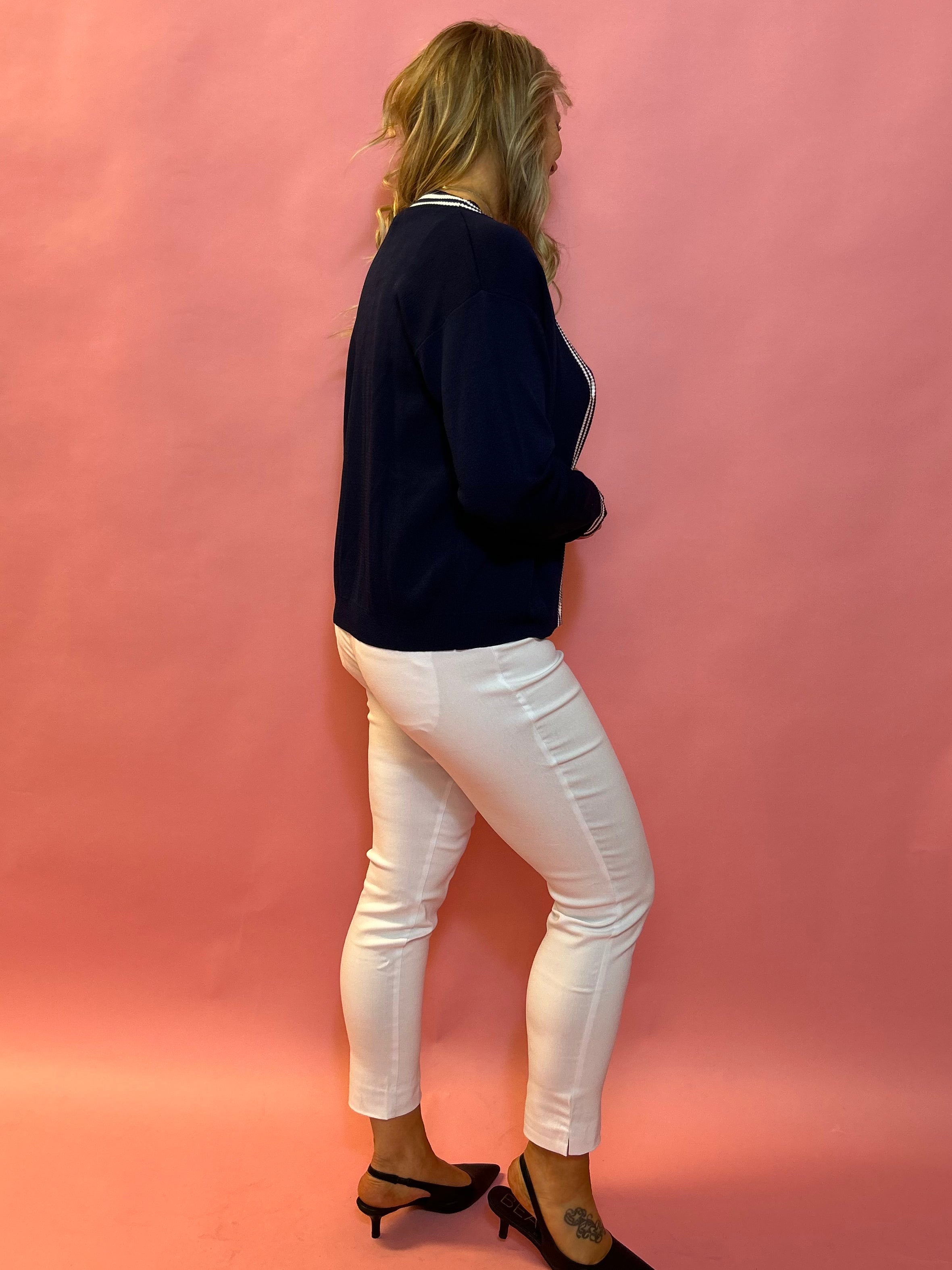 Effortless Edge: Millennium Cropped Flare Pant in White