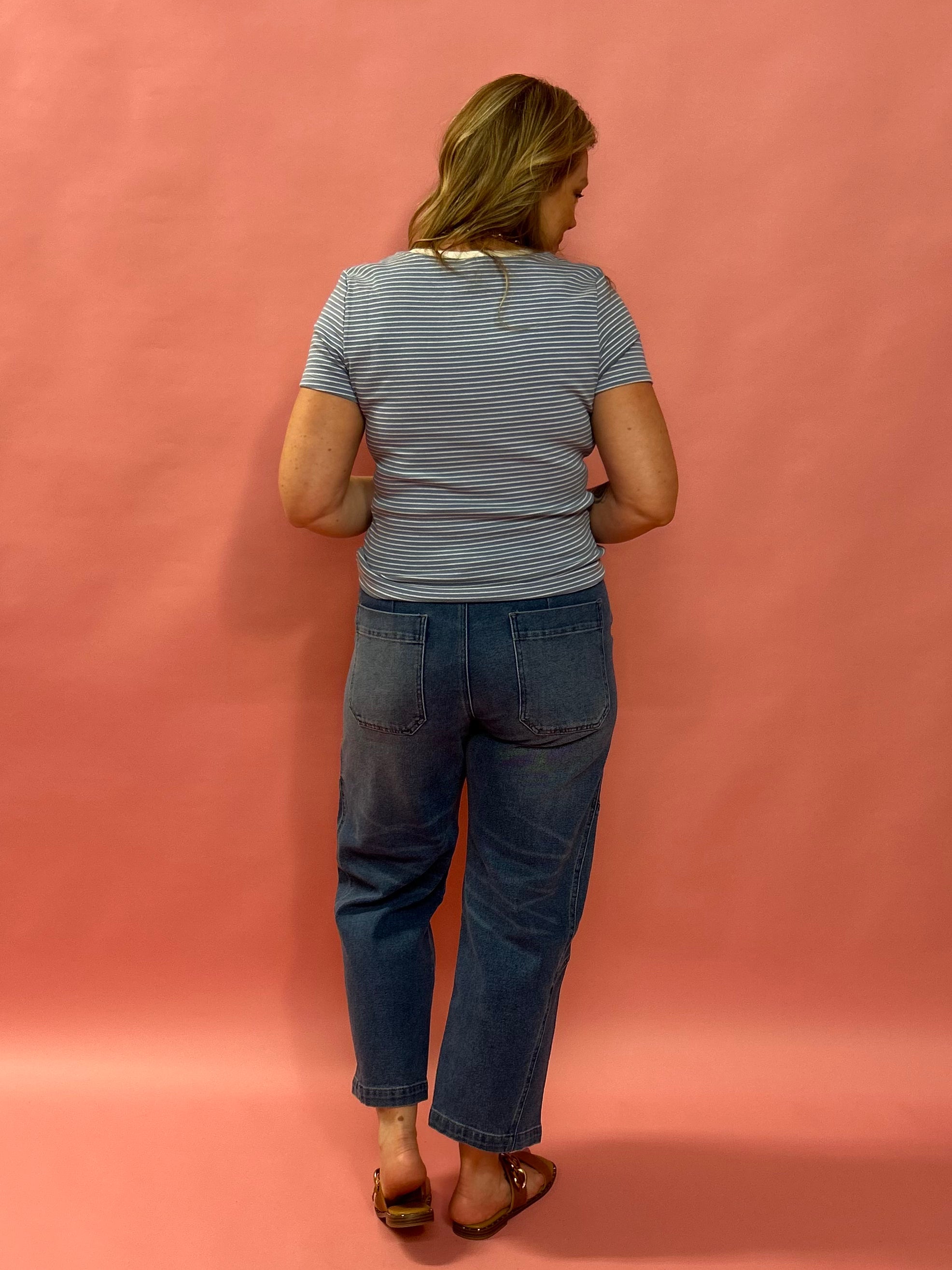 Everyday Stripes: Classic Cotton Tee in Sky
