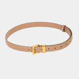 Genuine Leather Square Buckle Belt in Taupe