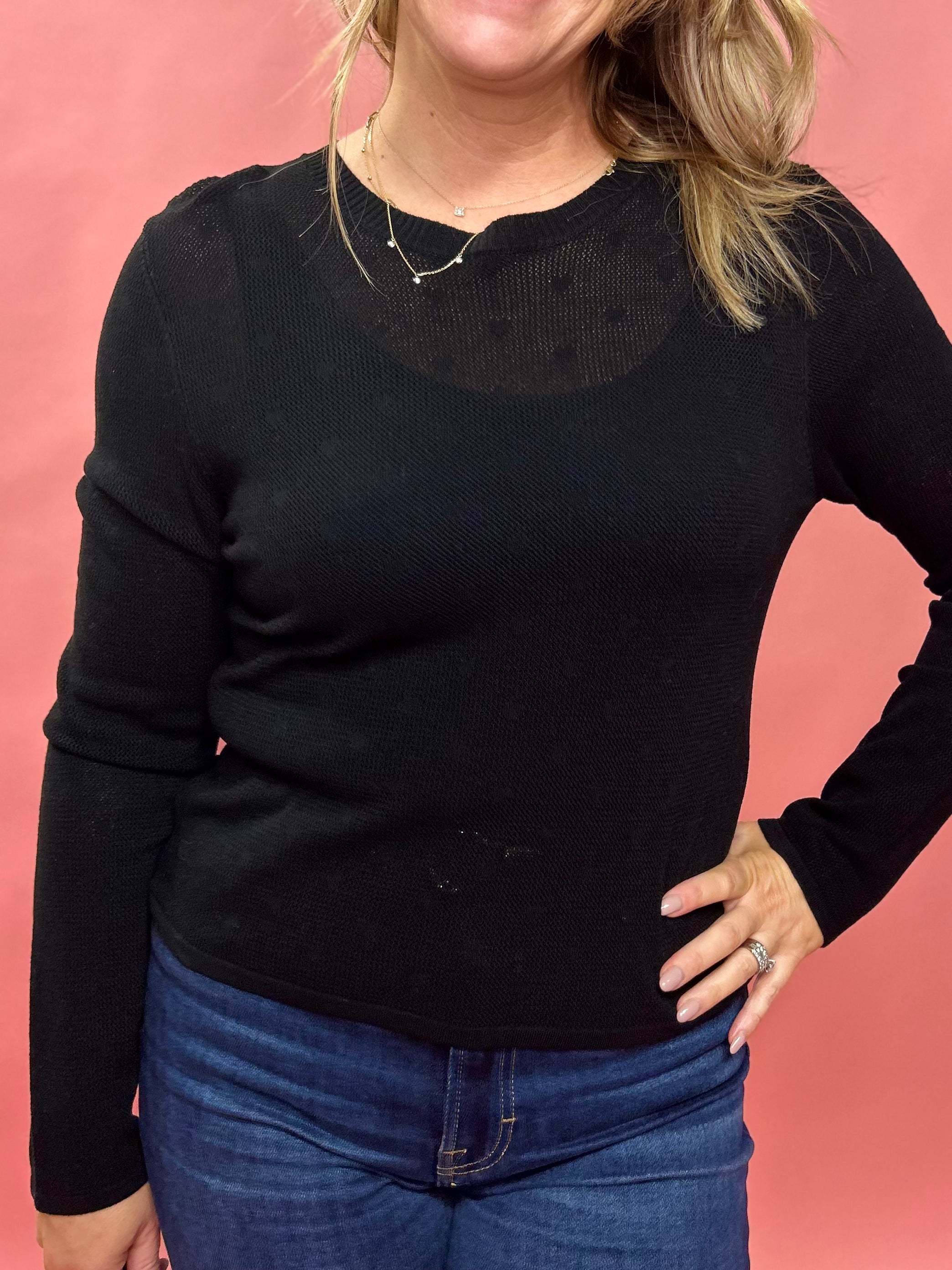 Heart of Hearts Sweater in Black