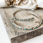 Hoop Turquoise Stone Earrings