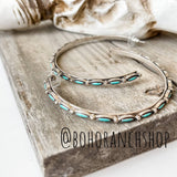 Hoop Turquoise Stone Earrings