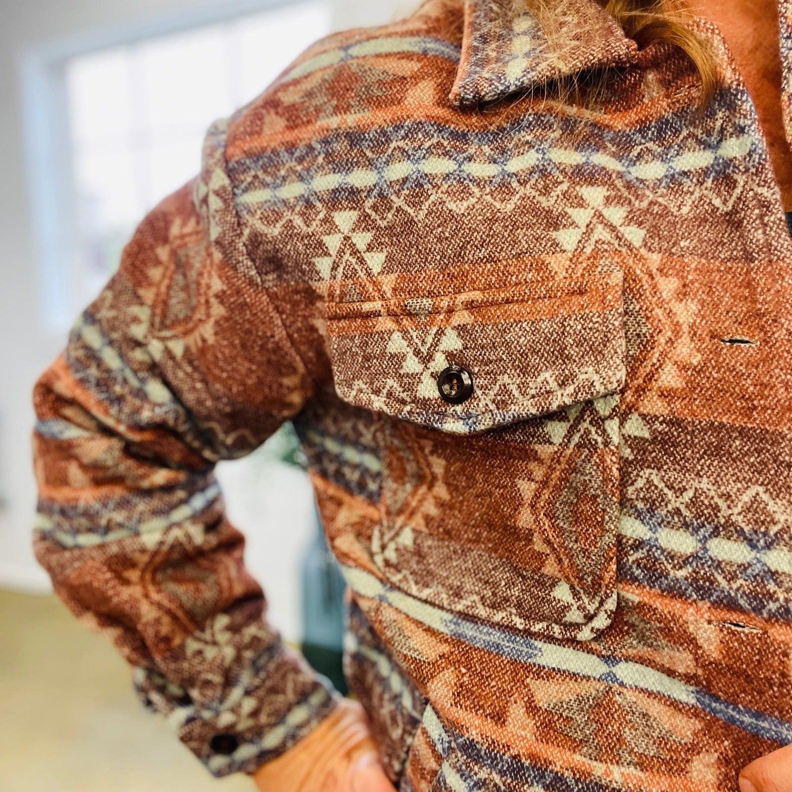 Hailee Collar Aztec Pattern Jacket