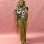 Luxe Drape Faux Suede Wide Leg Pants