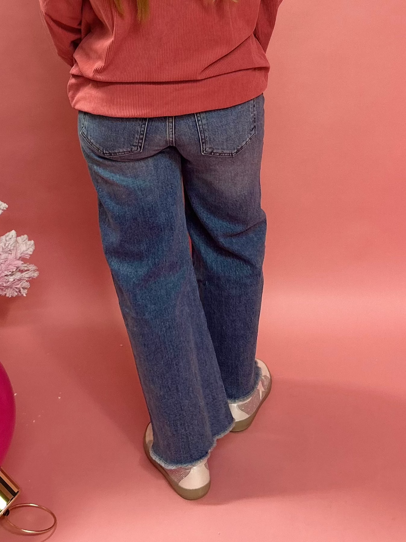 Meg High Rise Fab Ab Wide Leg in Light Blue