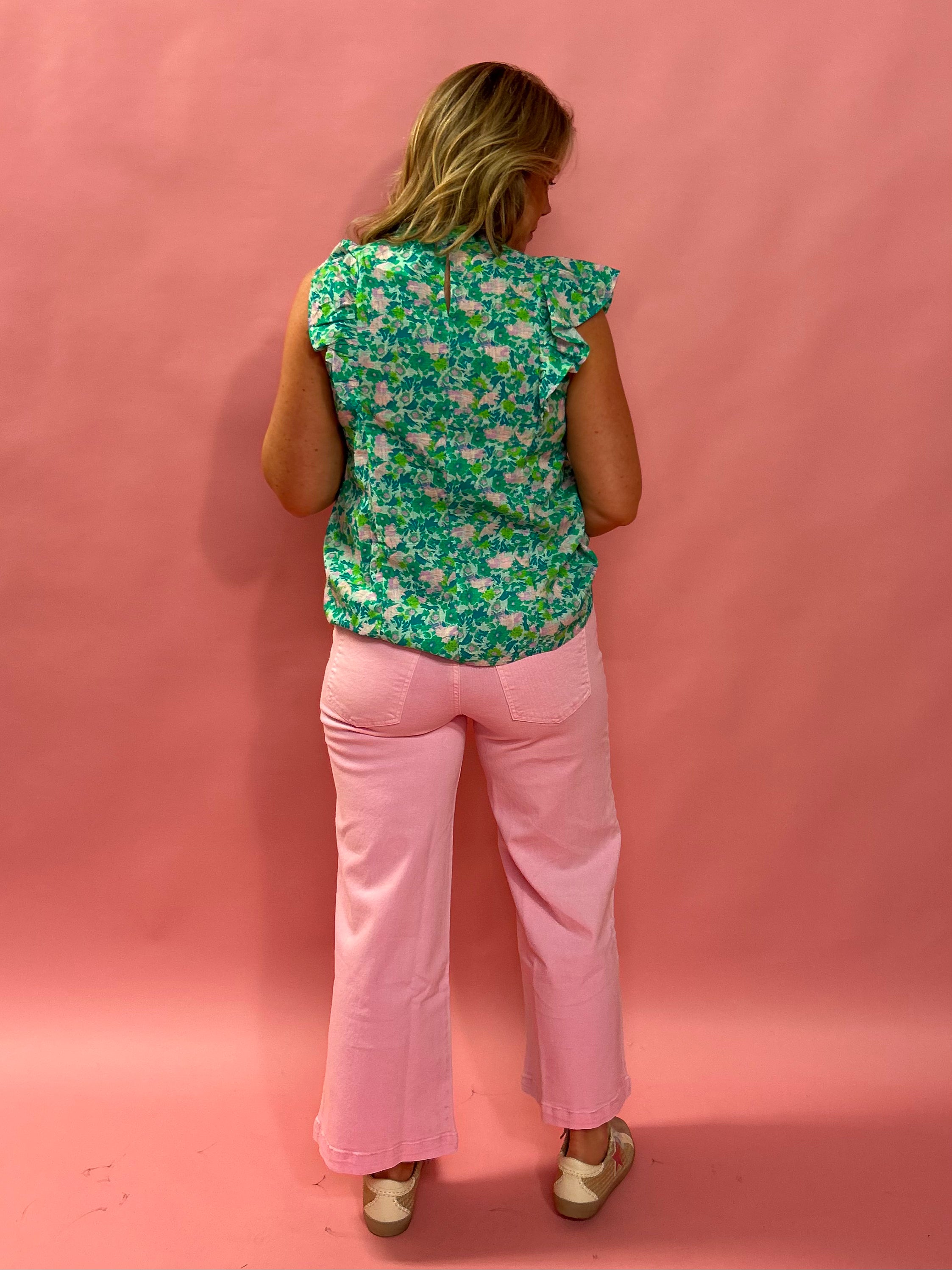 Meg High Rise Wide Leg in French Pink