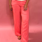 Meg Linen Wide Leg in Salmon