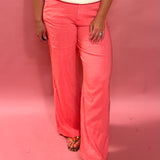 Meg Linen Wide Leg in Salmon
