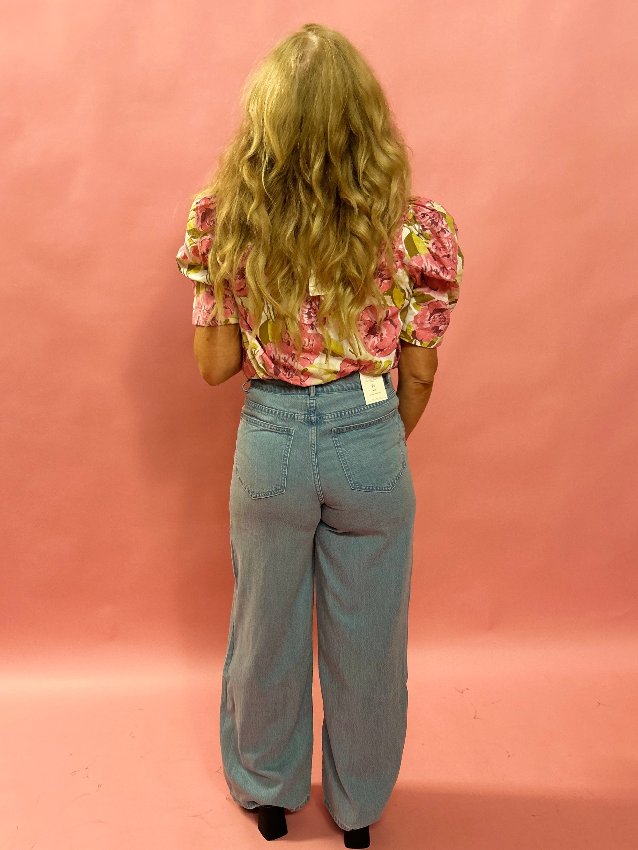 Mia Loose Wide Leg Denim Pant in Faded Indigo
