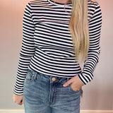 Navy Must Have Striped Long Sleeve Top
